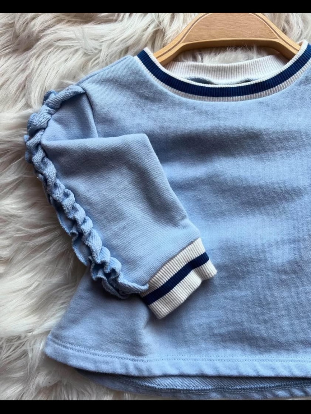 First Impressions Light Blue Sweatshirt with Navy & White Trim